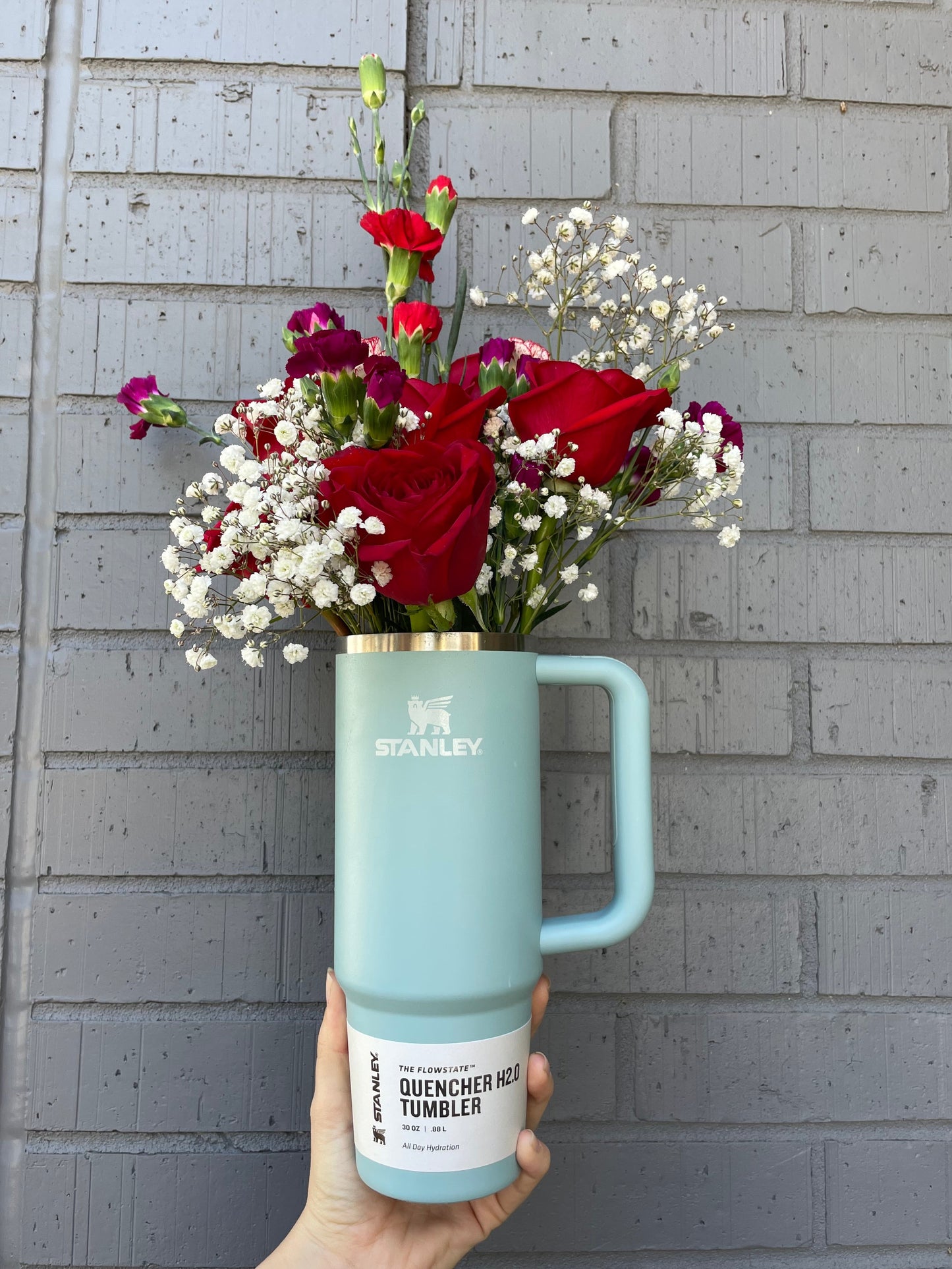 Floral Arrangement with Stanley Tumbler