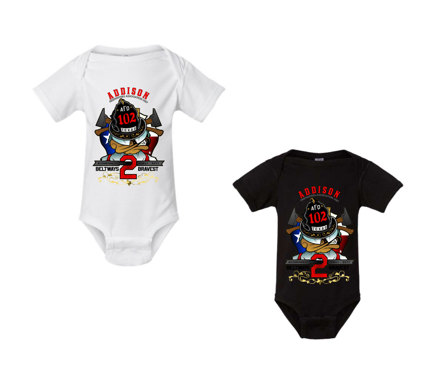 Addison's Fire Department Stations Onesie