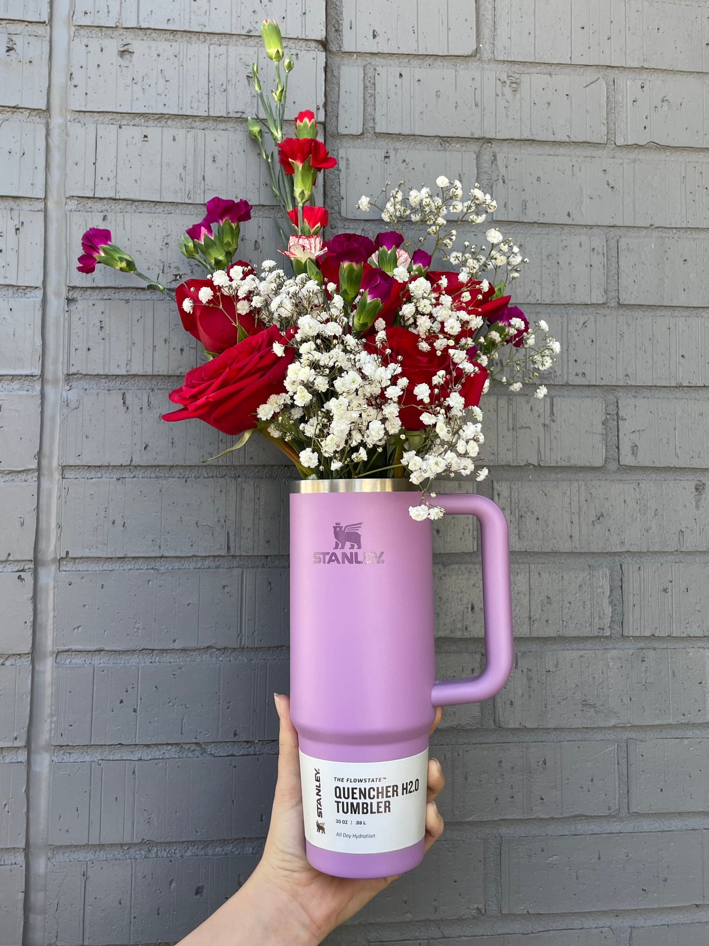 Floral Arrangement with Stanley Tumbler